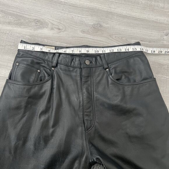 Wilsons Leather M.Julian Pants Mens 34 Black Leather Biker Motorcycle Soft Lined - Picture 4 of 5
